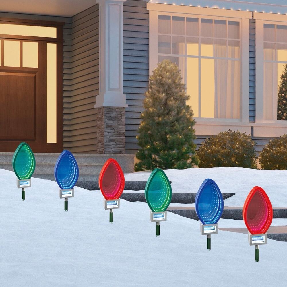 2-9” Infinity Mirror LED Pathway Lights Set of 6